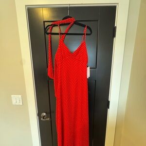 Red Polka Dot Halter Dress